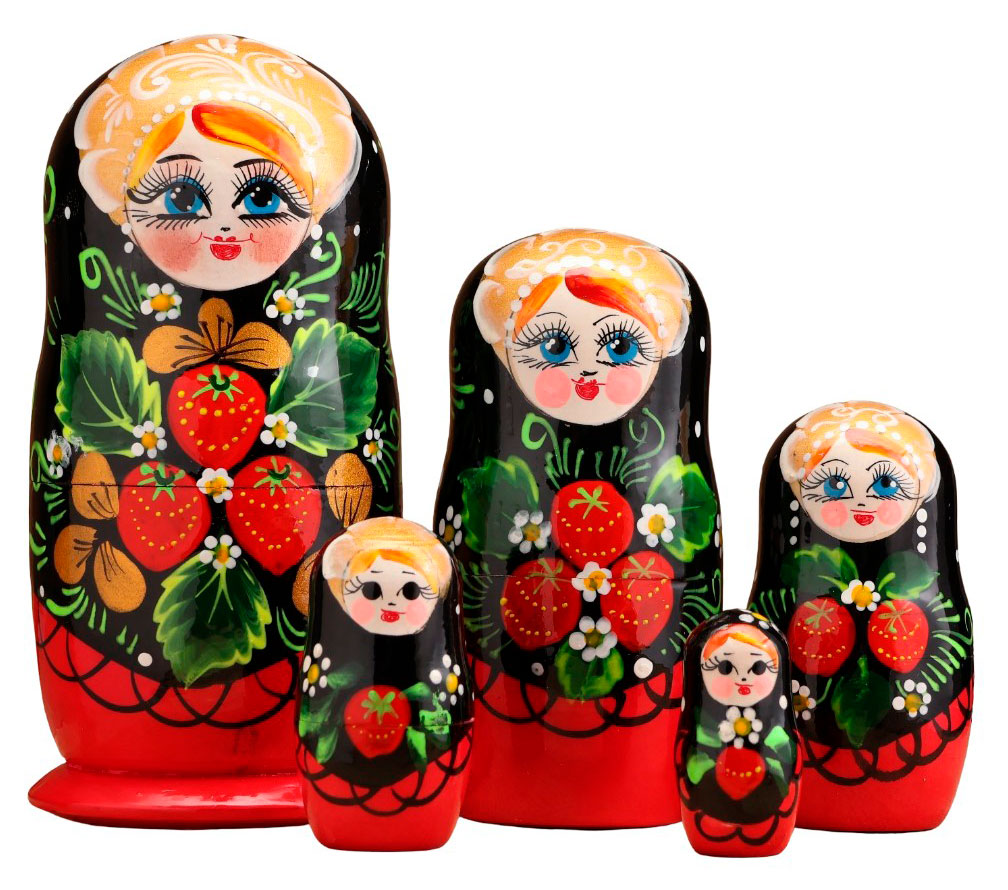 Изображение товара Сувенир Матрешка Земляничка 5 кукольная, 15 см