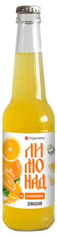 Изображение товара Лимонад Роданика с соком апельсина 330 мл - натуральный освежающий напиток