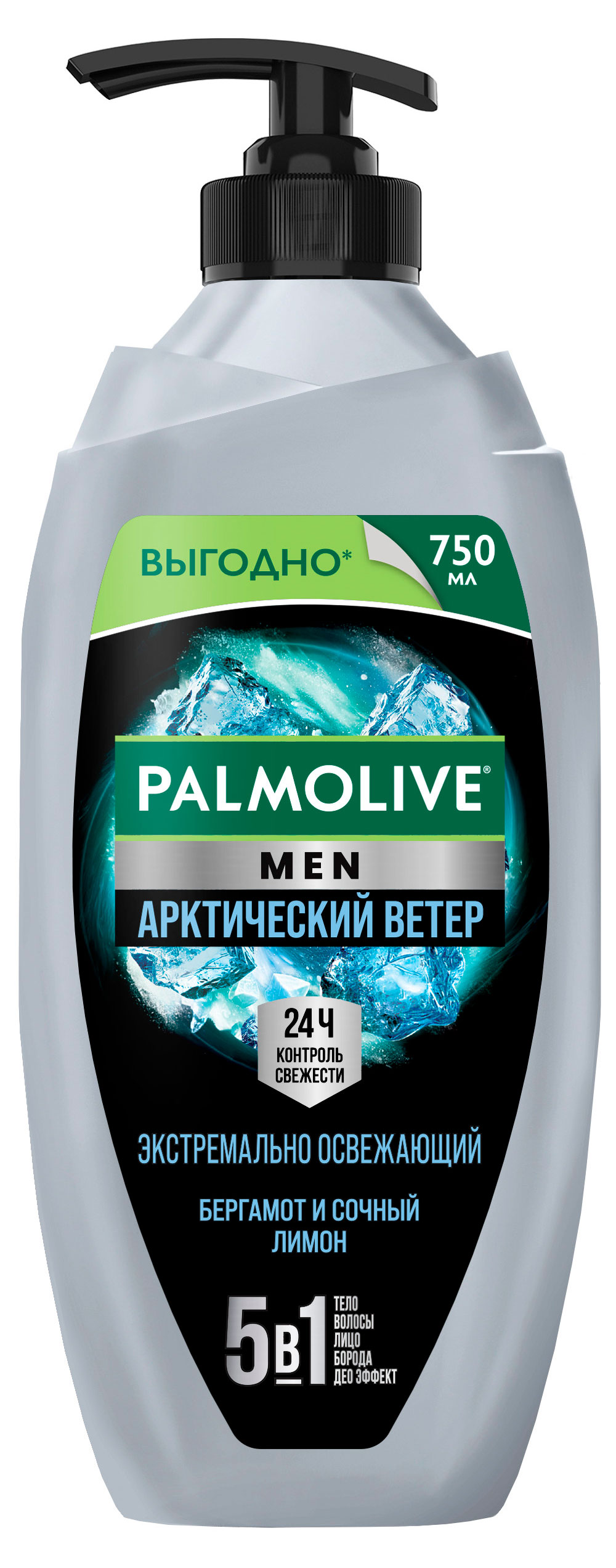 Изображение товара Гель для душа Palmolive Men Арктический ветер 3 в 1 для тела лица и волос, 750 мл