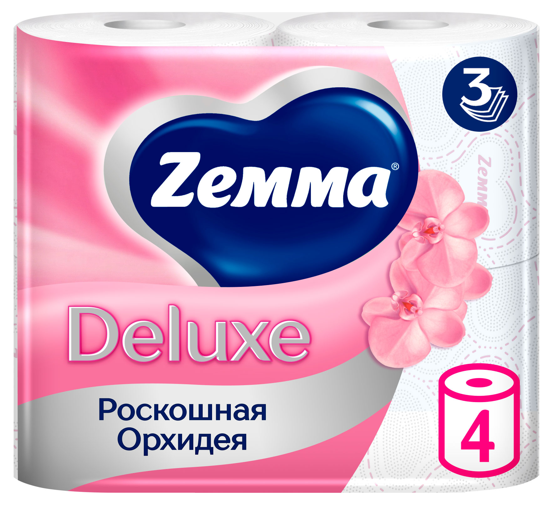 Изображение товара Туалетная бумага Zewa Orchidea 3 слоя 4 рулона