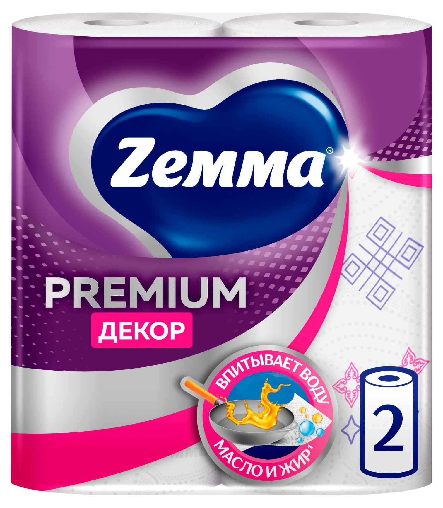 Изображение товара Бумажные полотенца Zewa Premium Decor 2 слоя