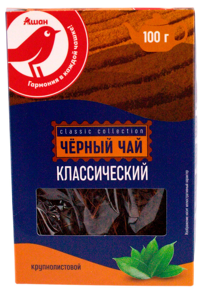 Изображение товара Чай АШАН Красная птица Черный листовой 0.1 кг
