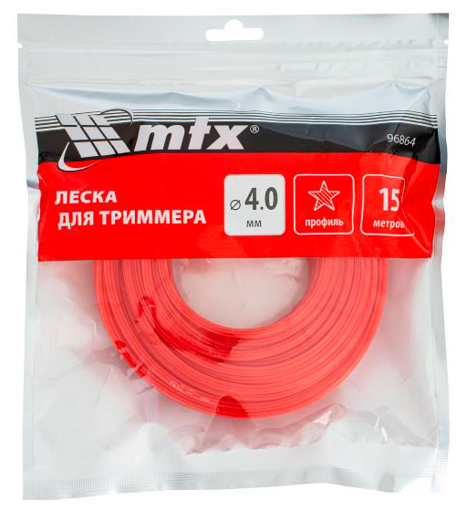 Изображение товара Леска для триммера MTX 4 мм, 15 м, звезда, прочная и долговечная