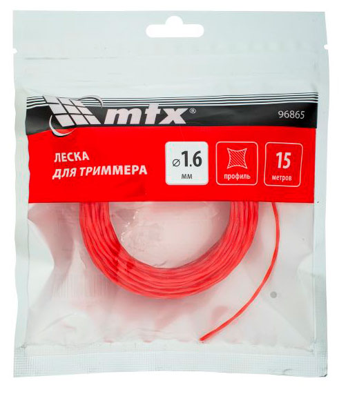 Изображение товара Леска для триммера «MTX» витой квадр, 1,6 мм х 15 м