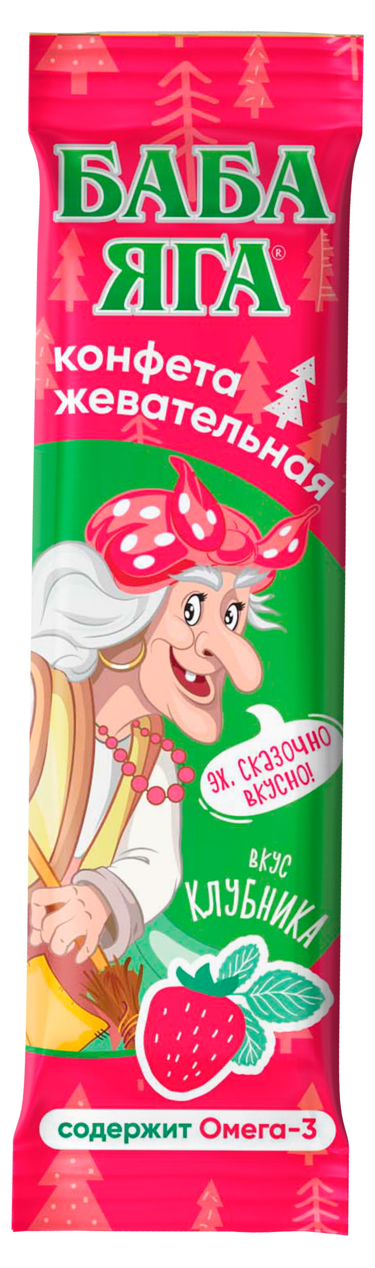 Изображение товара Конфета жевательная «Баба Яга» со вкусом клубники, 11 г