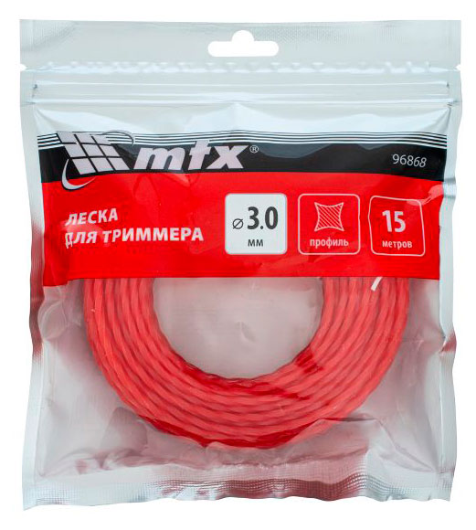 Изображение товара Леска для триммера «MTX» витой квадр, 3 мм х 15 м