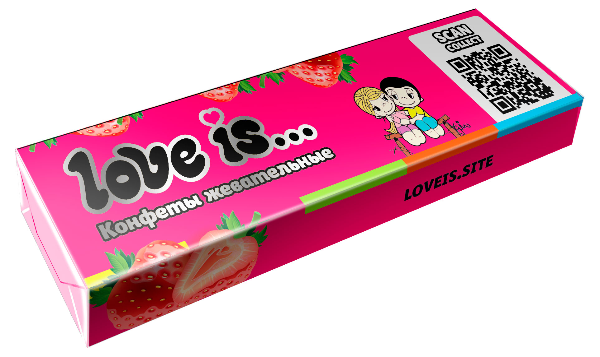 Изображение товара Конфета жевательная Love Is клубника, 20 г