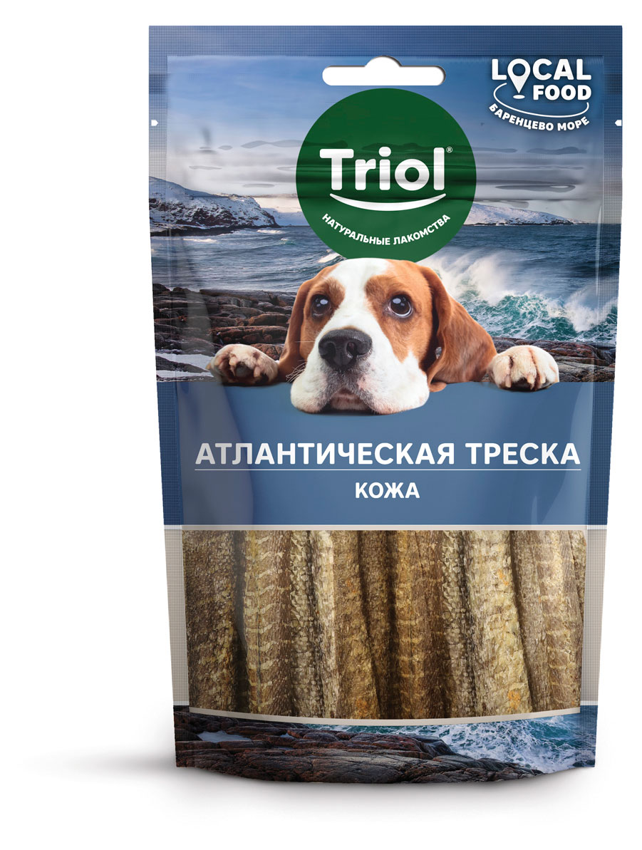 Изображение товара Лакомство для собак TRIOL ЛАК кожа атлантической трески, 40 г