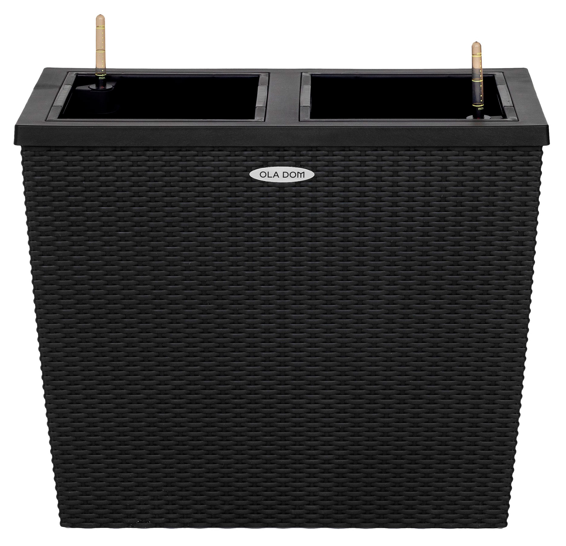 Изображение товара Кашпо OLA DOM Rattan антрацит, 66,5х32,8х56 см