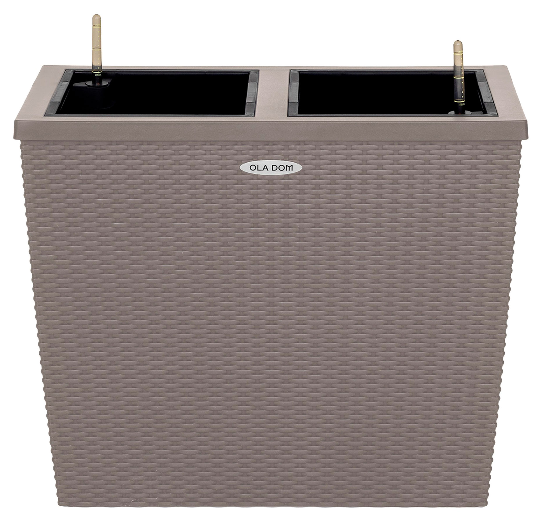 Изображение товара Кашпо OLA DOM Rattan серое, 66,5х32,8х56 см