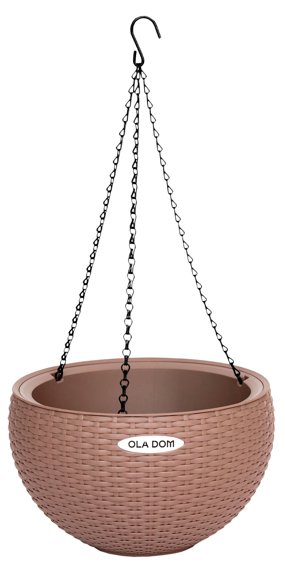 Изображение товара Кашпо подвесное OLA DOM Rattan серое, 34х20,9 см