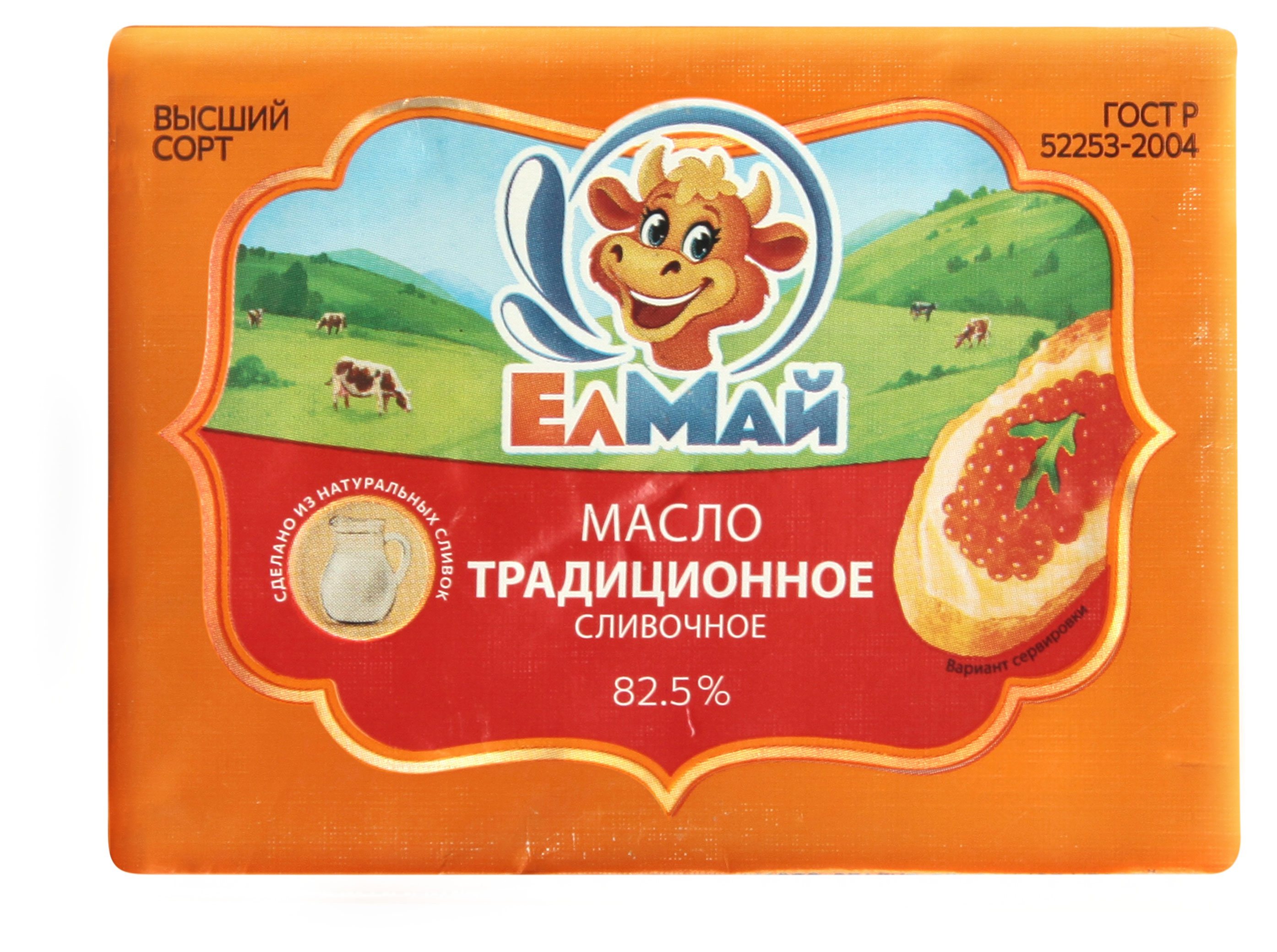 

Масло сливочное Елмай Традиционное 82,5% ГОСТ БЗМЖ, 160 г