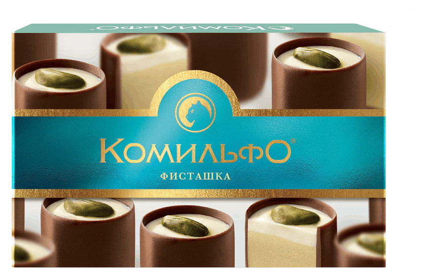 Изображение товара Конфеты «Комильфо» шоколадные с двухслойной начинкой со вкусом фисташки, 116 г