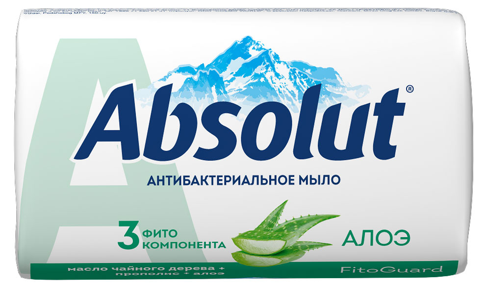 Изображение товара Мыло туалетное Absolut  FitoGuard Алоэ антибактериальное, 90 г