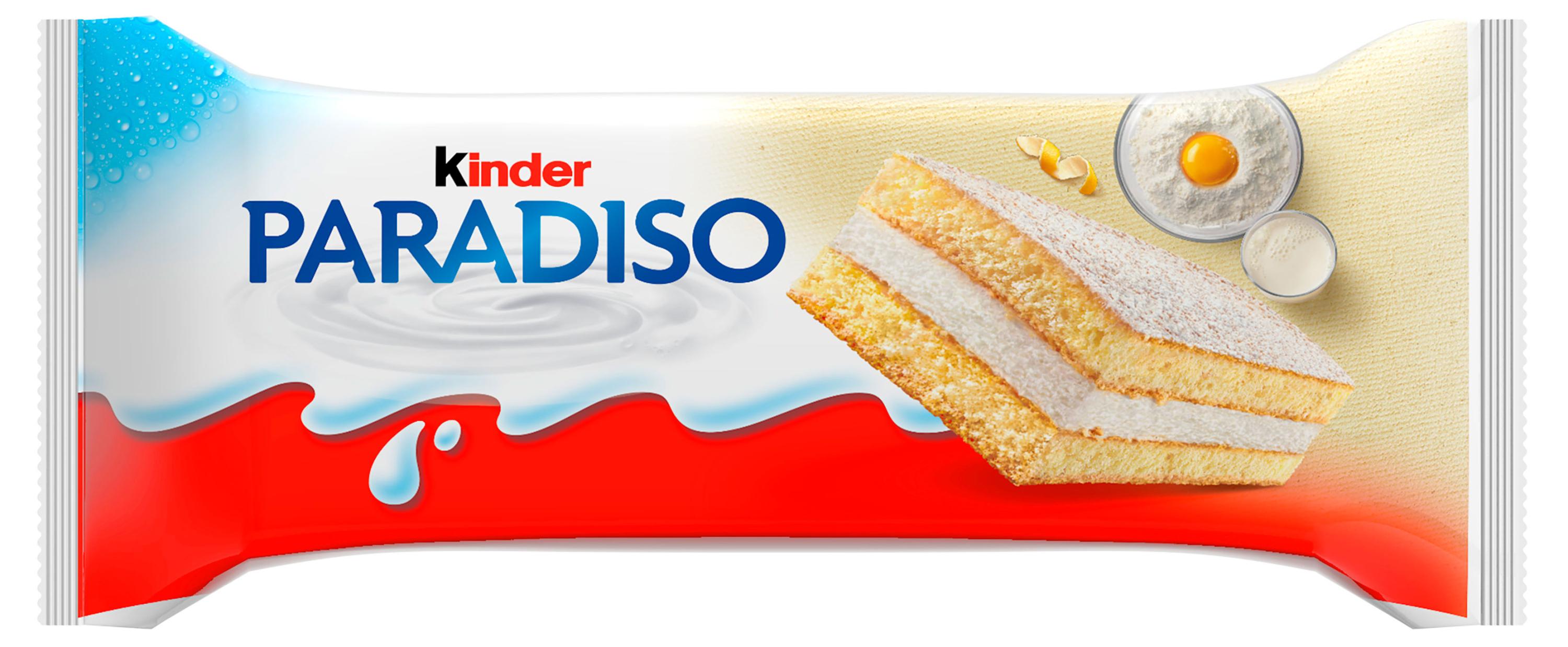 Изображение товара Пирожное бисквитное Kinder Paradiso с молочной начинкой и лимонной ноткой Италия охлажденное, 31 г