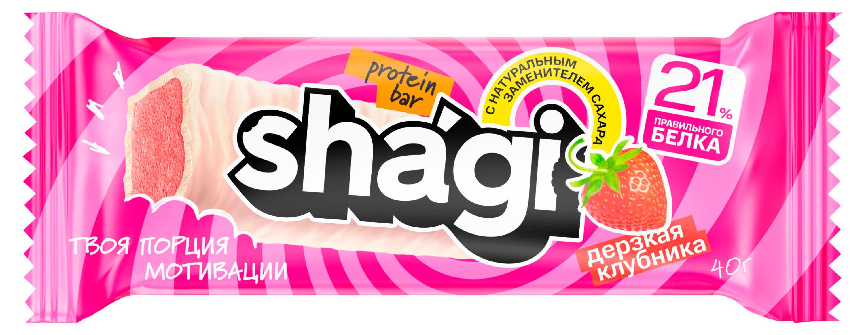 

Батончик протеиновый Protein Rex Shagi с клубникой, 40 г