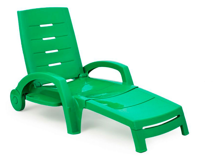 Изображение товара Шезлонг Garden Star складной на колесах серый 186x76,5x88 см