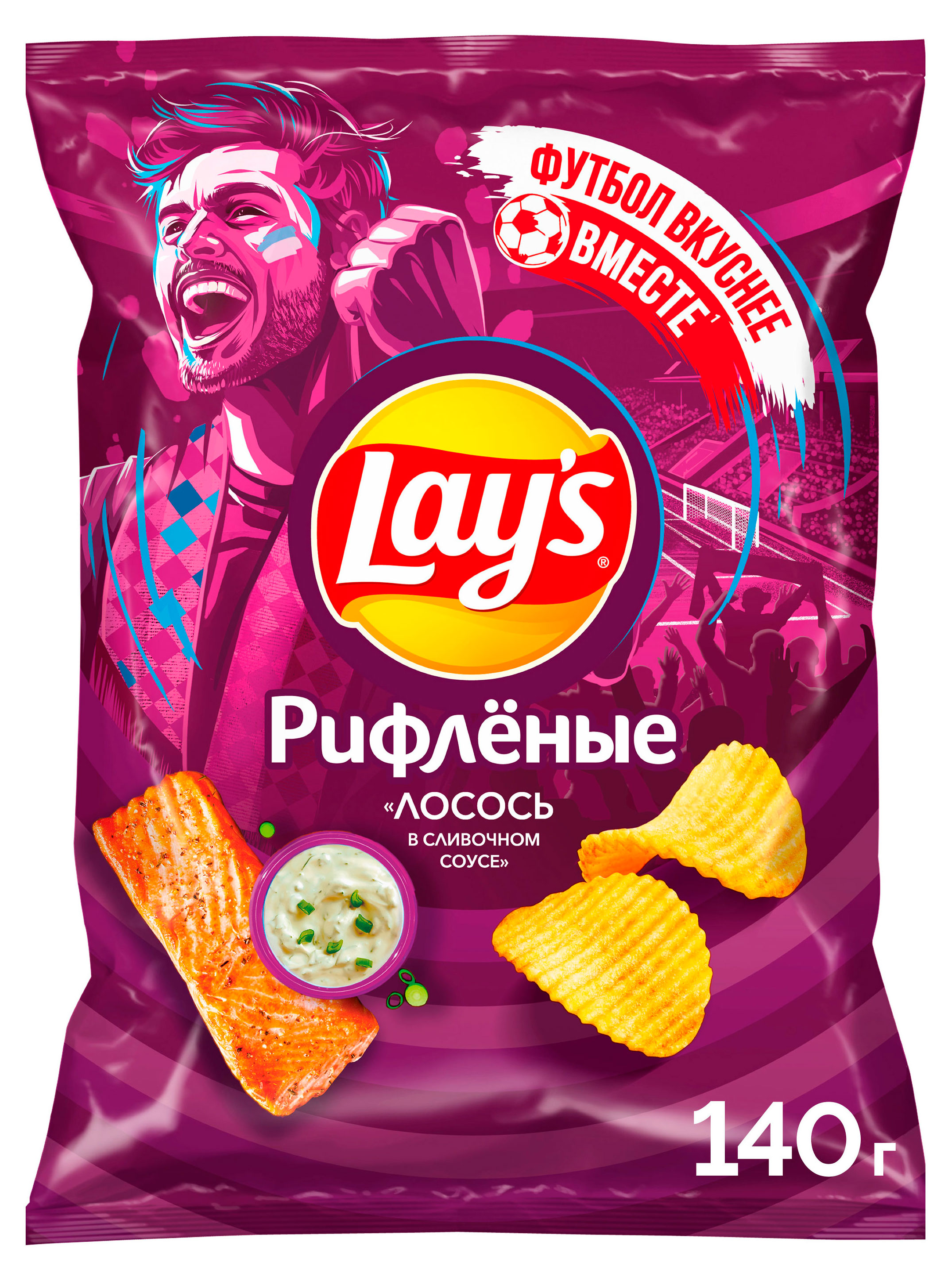 Изображение товара Чипсы Lay's Лосось в сливочном соусе рифленые 140 г натуральный картофель