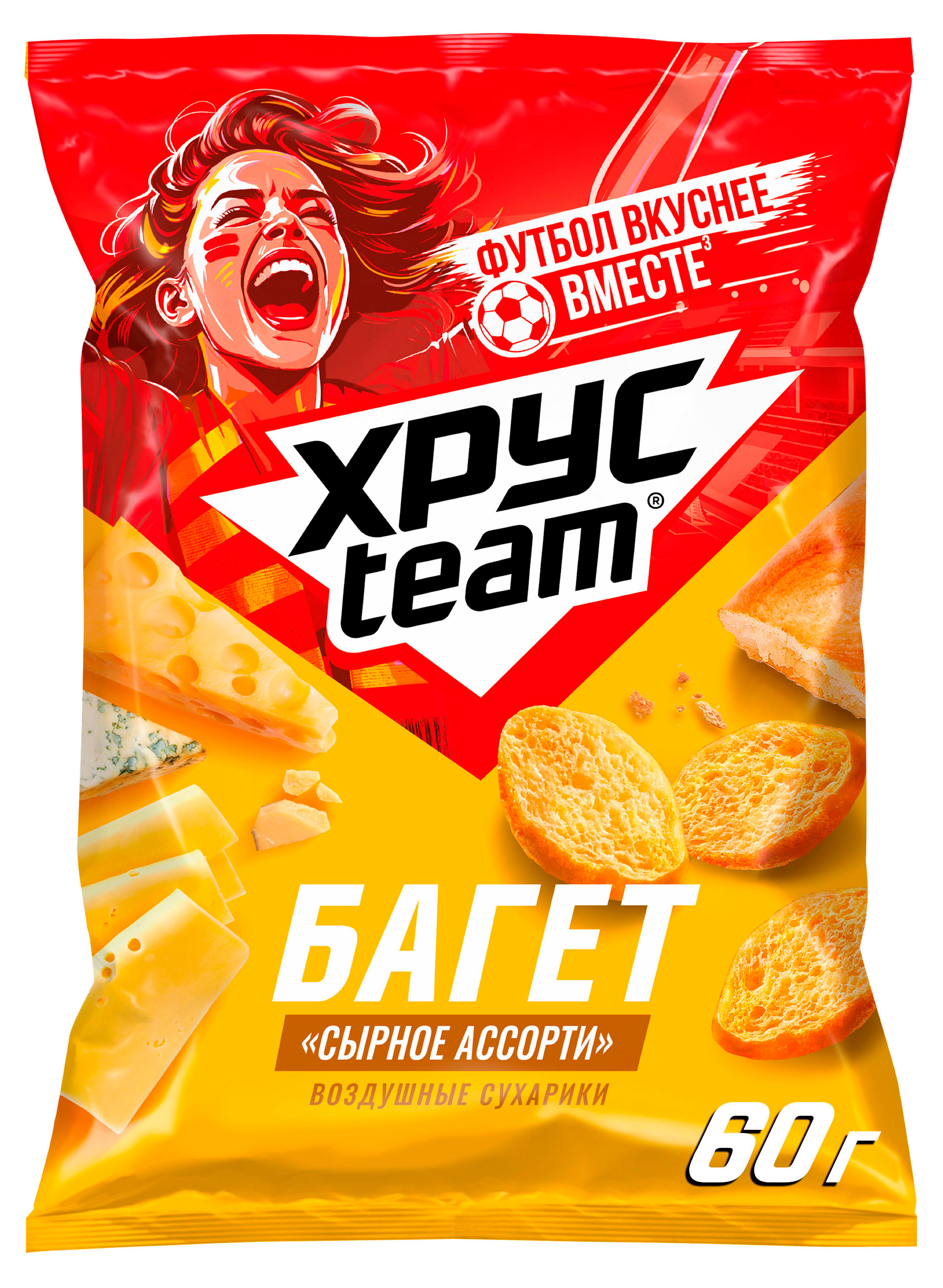 Изображение товара Сухарики Хрусteam Багет Сыр 60 г