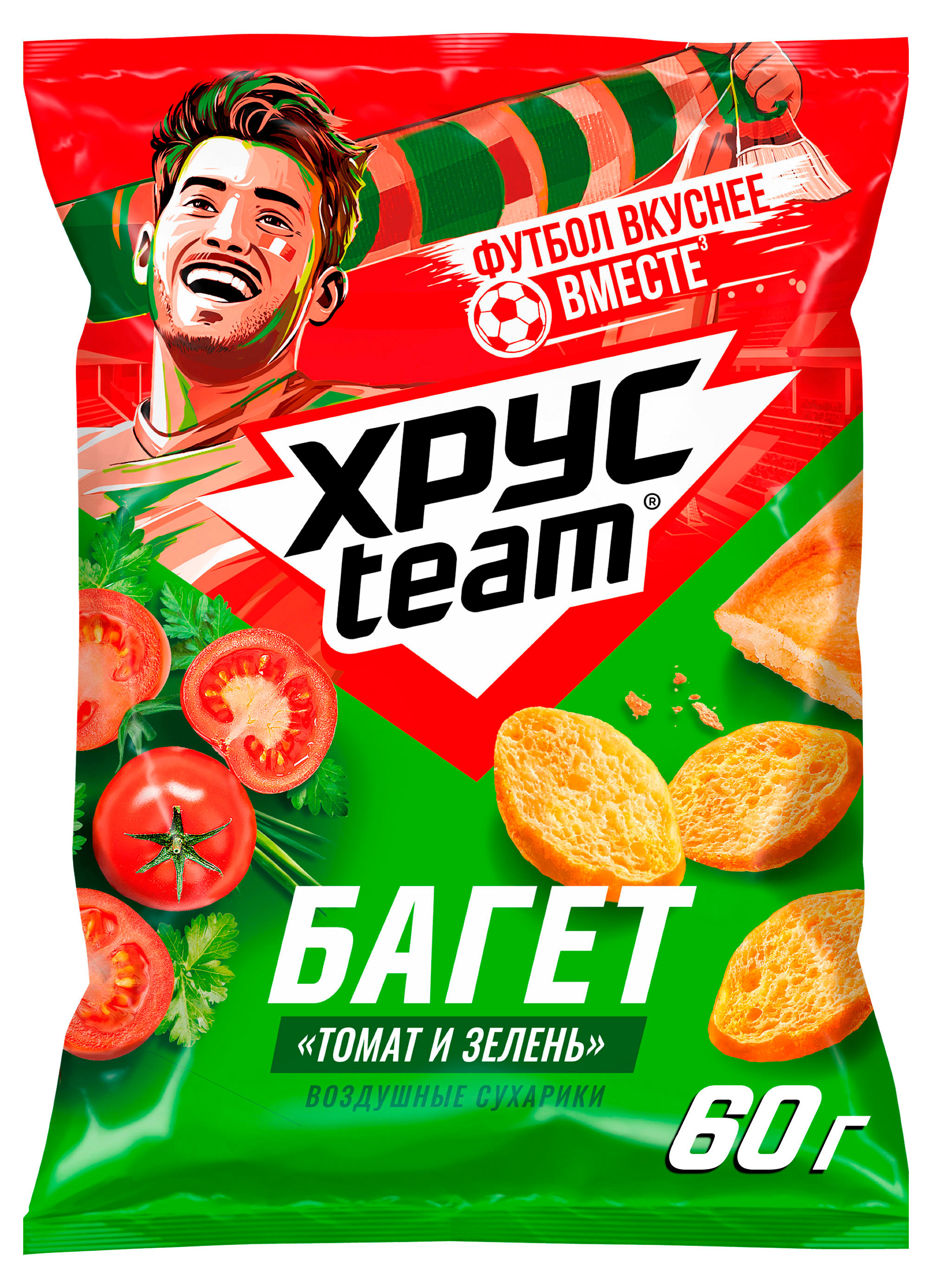 Изображение товара Сухарики Хрусteam Багет Томат и зелень