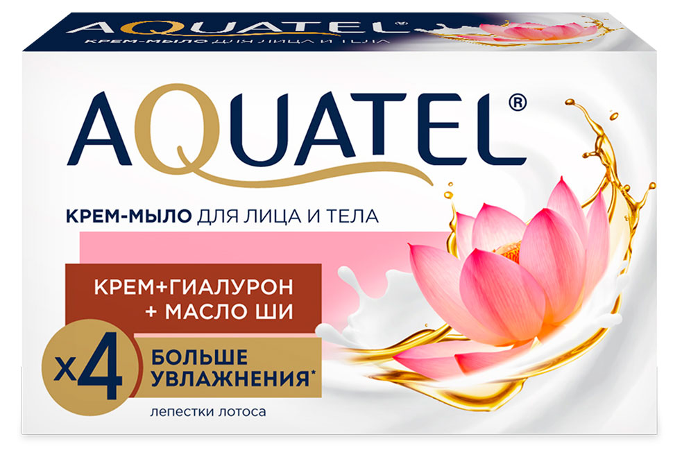 Изображение товара Крем-мыло туалетное Aquatel лепестки лотоса, 90 г