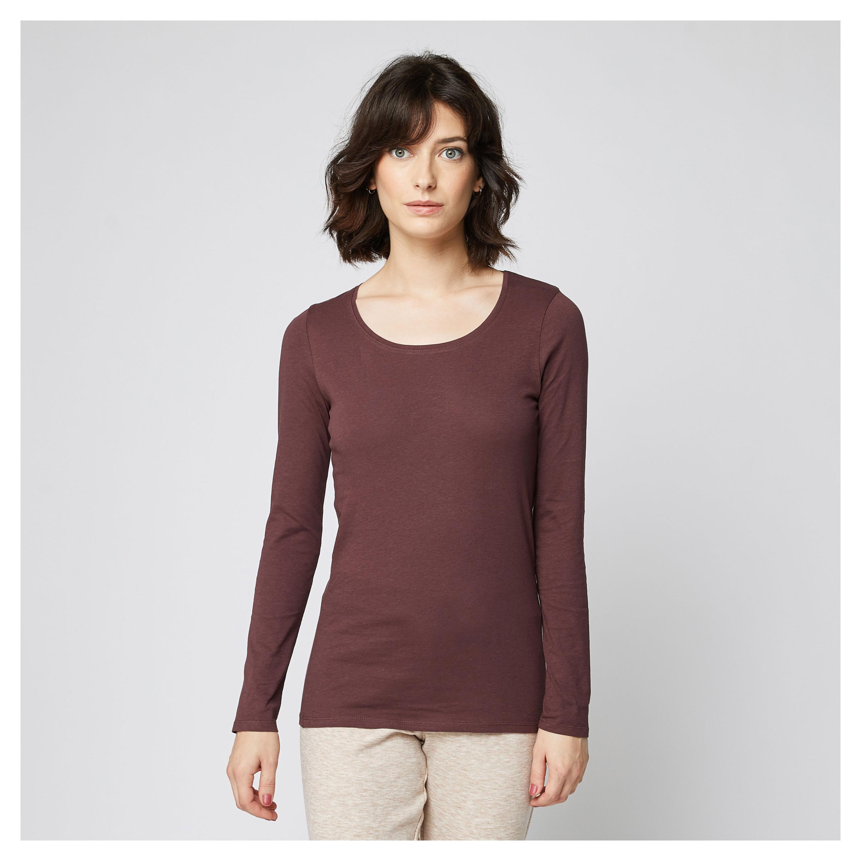 Изображение товара Футболка женская InExtenso с длинныс рукавом бордовая, р.XS-XXL
