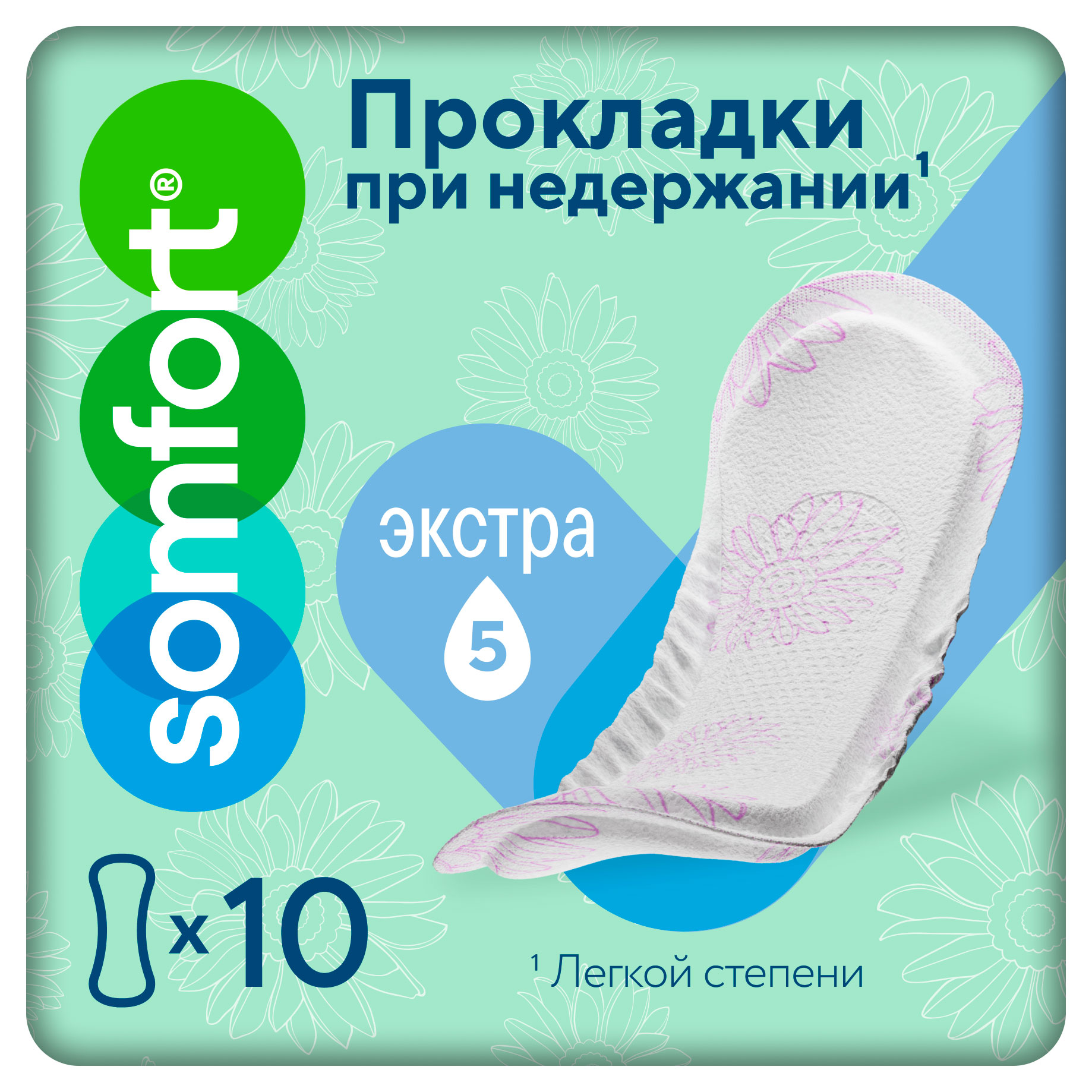 Изображение товара Прокладки урологические Somfort Lady Active Extra 34 см с супервпитывающим слоем