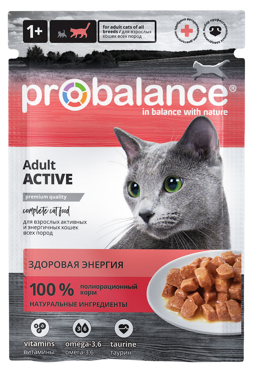 

Корм влажный для кошек ProBalance Здоровая энергия, 85 г
