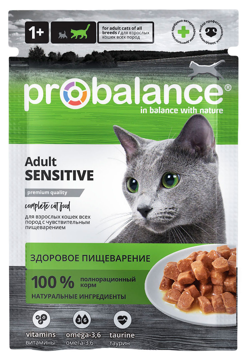 

Корм влажный для кошек с чувствительным пищеварением ProBalance, 85 г