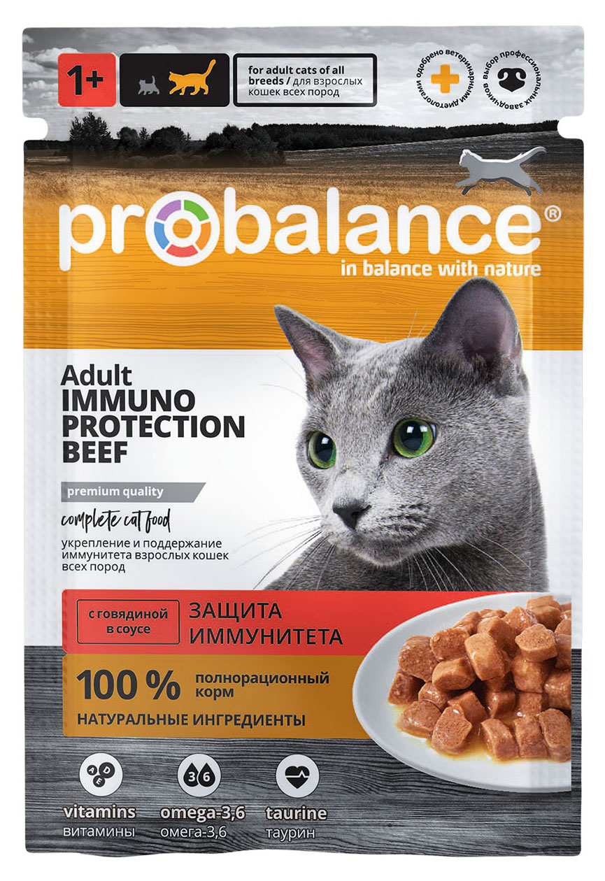 

Корм влажный для кошек ProBalance с говядиной в соусе, 85 г