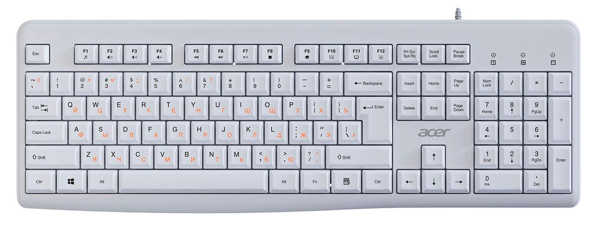 Изображение товара Клавиатура проводная Acer OKW500 белая