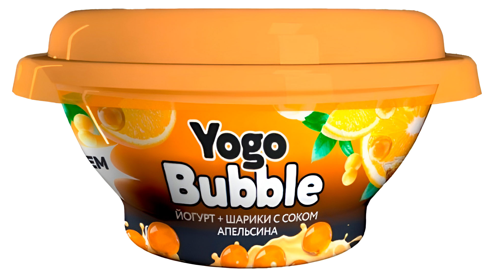 Изображение товара Йогурт густой ложковый «Молочный мир» Yogo Bubble с шариками и соком апельсина БЗМЖ Беларусь, 120 г