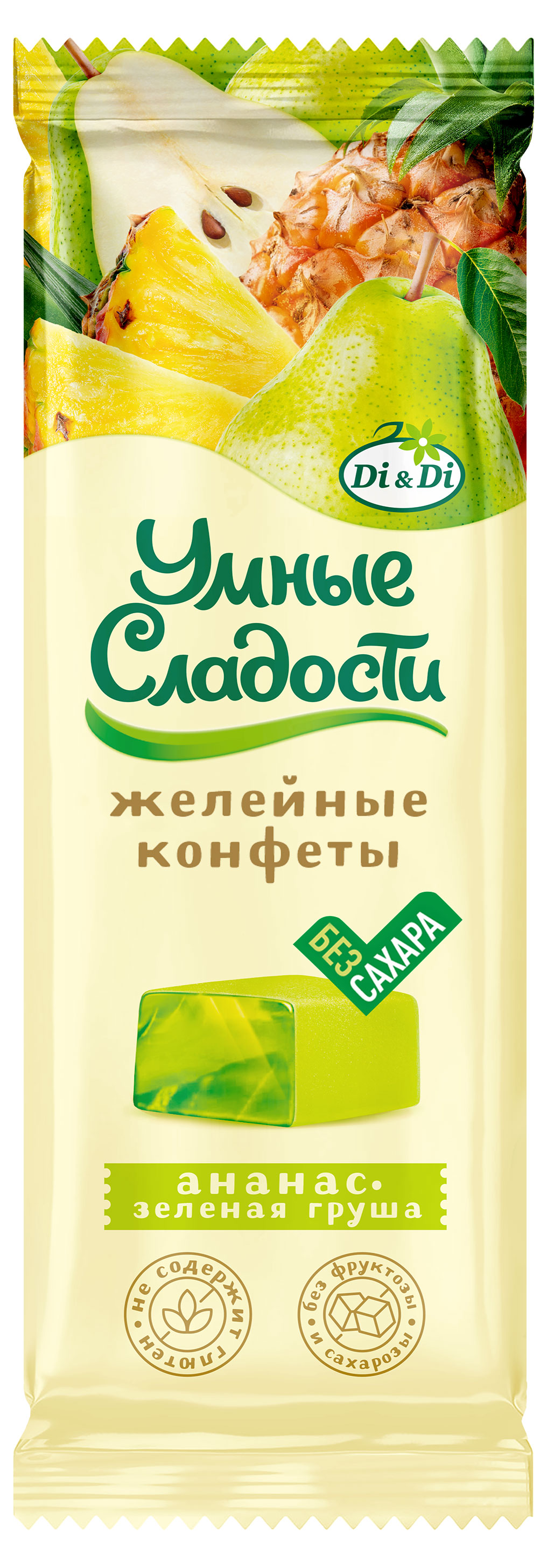 Изображение товара Конфеты желейные «Умные сладости» Ананас Груша без сахара, 90 г