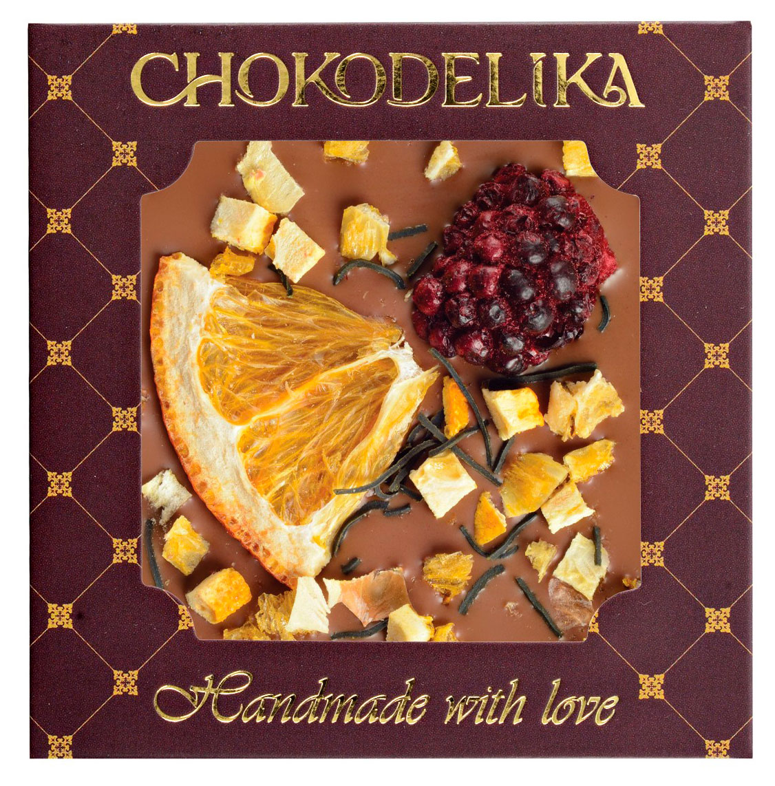 Изображение товара Шоколад молочный Chokodelika с ежевикой и апельсином, 35 г
