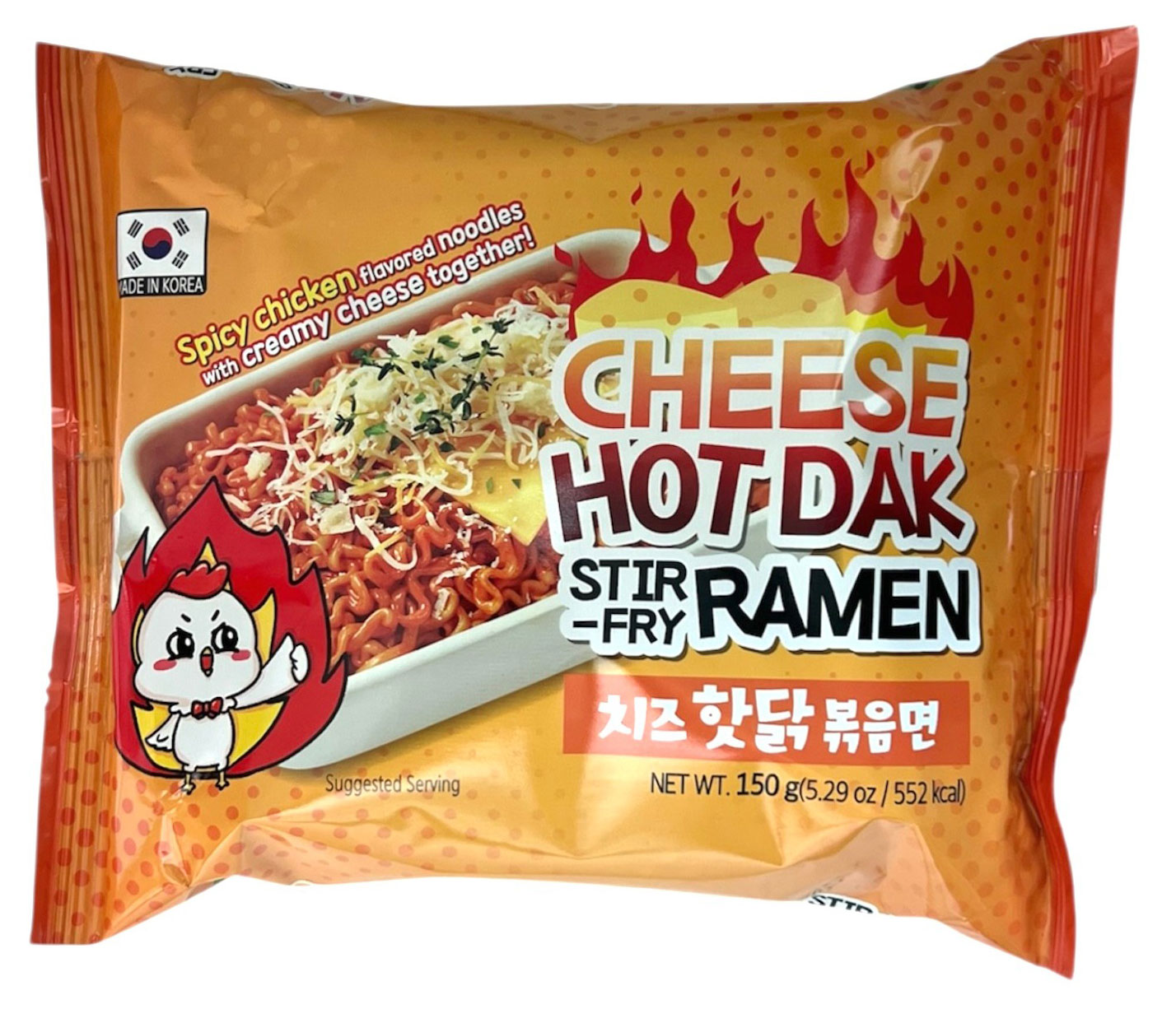 Изображение товара Лапша быстрого приготовления Migawon Hot Dak Stir Fry Ramen острая со вкусом сыра Корея, 150 г
