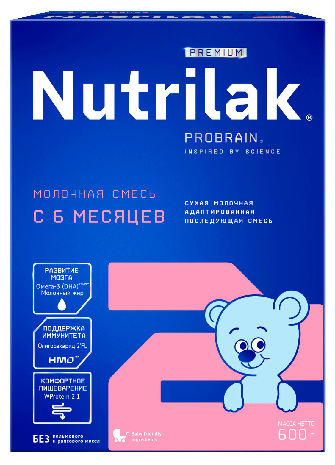 Изображение товара Смесь сухая молочная Nutrilak Premium 2 адаптированная последующая, 600 г