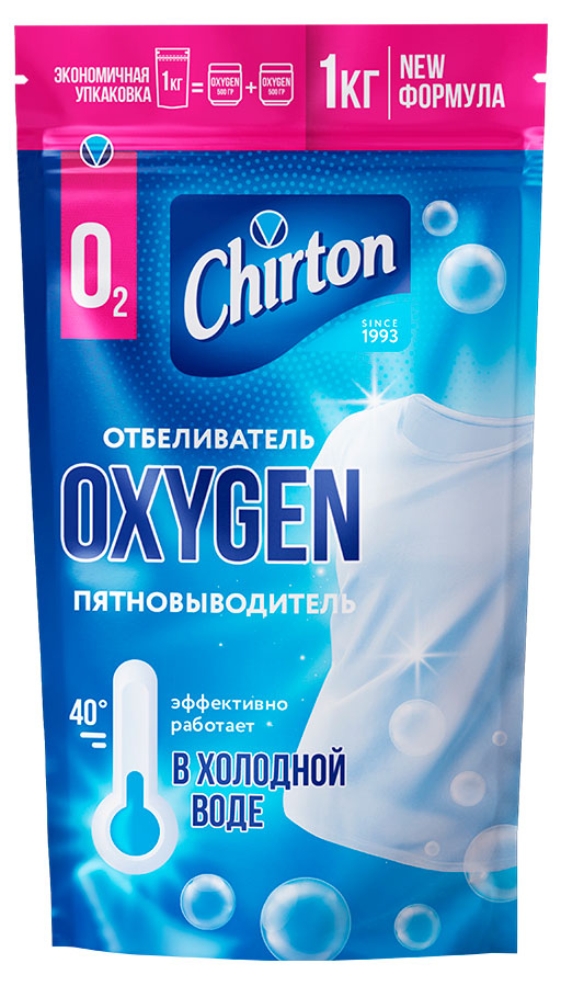 Изображение товара Отбеливатель-пятновыводитель Chirton Oxygen для холодной воды, 1 кг
