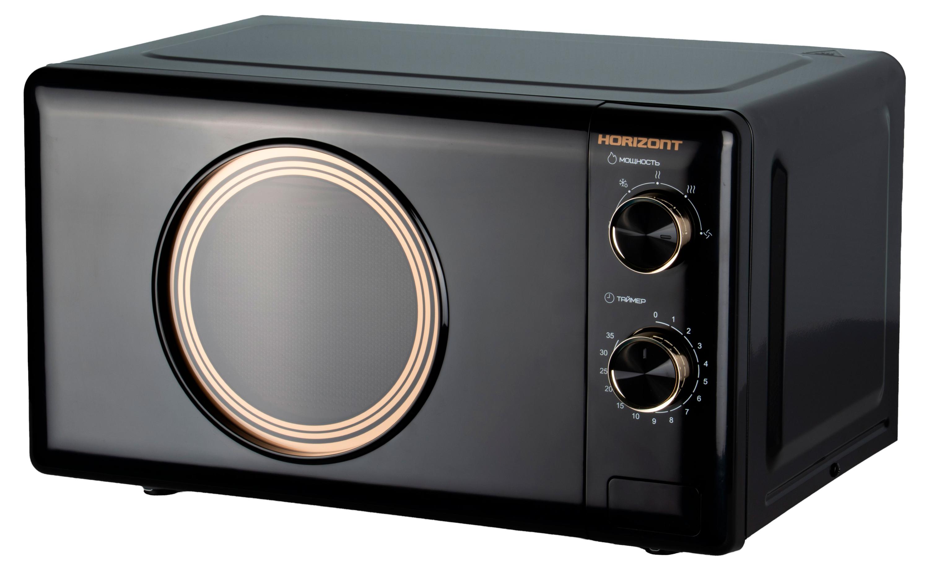 Микроволновая печь Horizont HSM205 RBG Retro черная Беларусь, 20 л