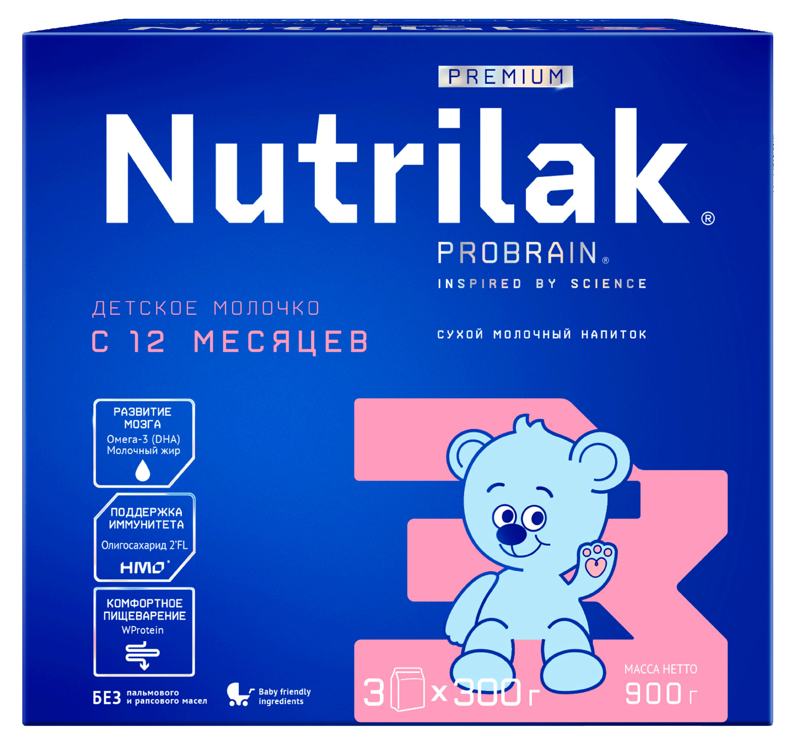 Изображение товара Детская смесь Nutrilak Premium 3 с DHA и HMO 0.9 кг