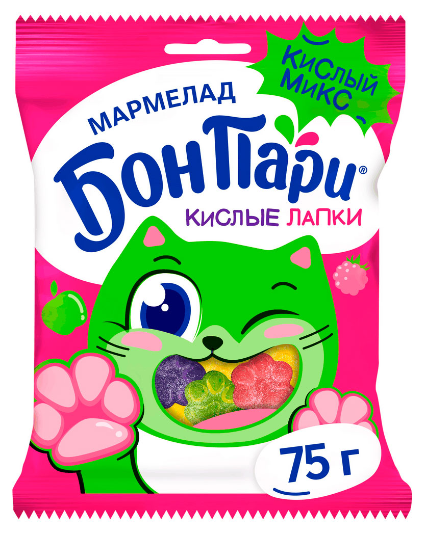 

Мармелад жевательный Бон Пари Кислые лапки, 75 г