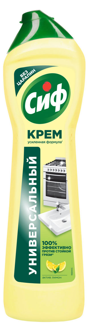 

Крем чистящий для кухни и ванной Сиф Актив лимон универсальный, 500 мл