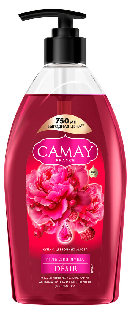 Изображение товара Гель для душа парфюмированный Camay Пион и ягоды, 750 мл