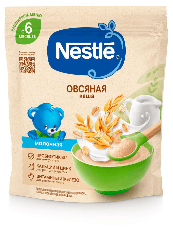 

Каша молочная детская Nestle овсяная с 6 мес., 200 г