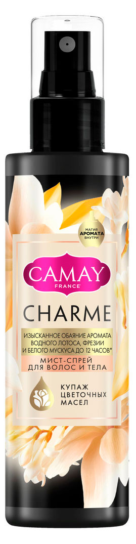 Изображение товара Мист-спрей для волос и тела Camay Charme изысканное обаяние аромата, 190 мл