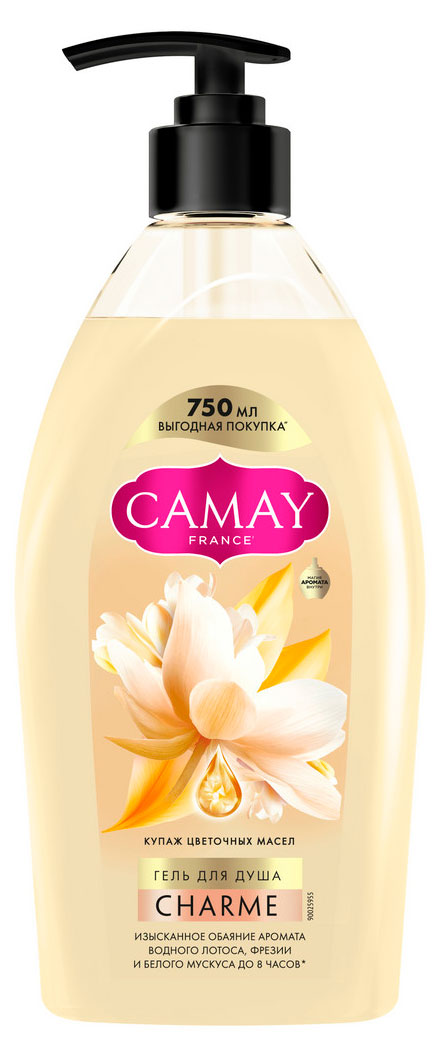 Изображение товара Гель для душа Camay Charme 750 мл с нежным ароматом цветочных масел