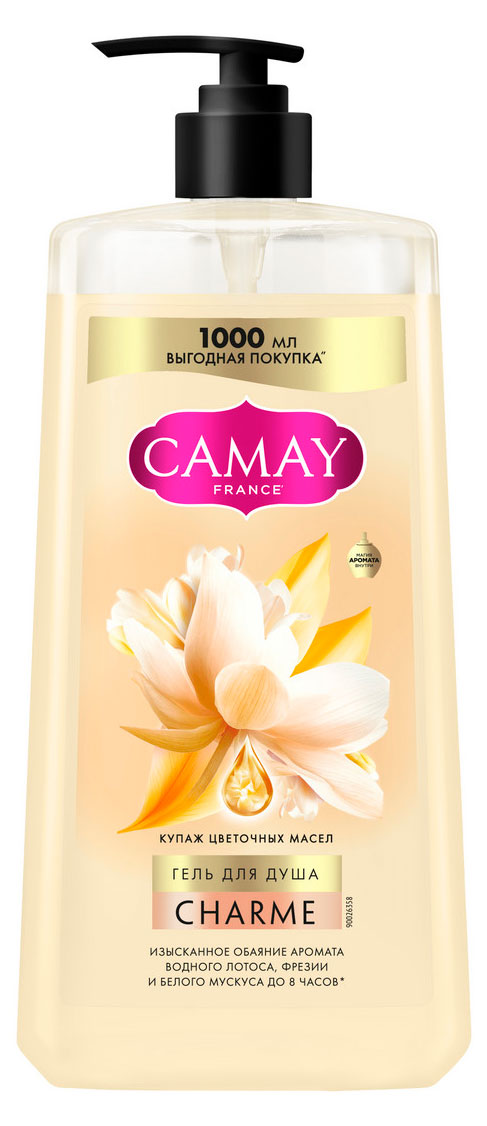 Изображение товара Гель для душа Camay Charme с цветочными маслами и стойким ароматом, 1л