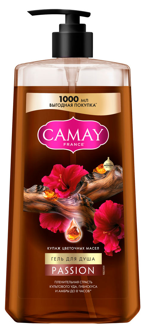 Изображение товара Гель для душа Camay Passion 1л с ароматом гибискуса и амбры