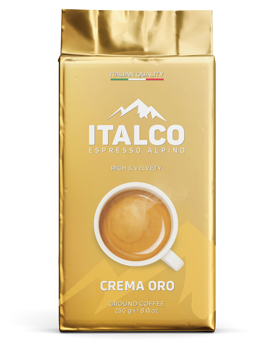 Изображение товара Кофе молотый Italco Espresso Alpino Crema Oro - насыщенный вкус, 250 г