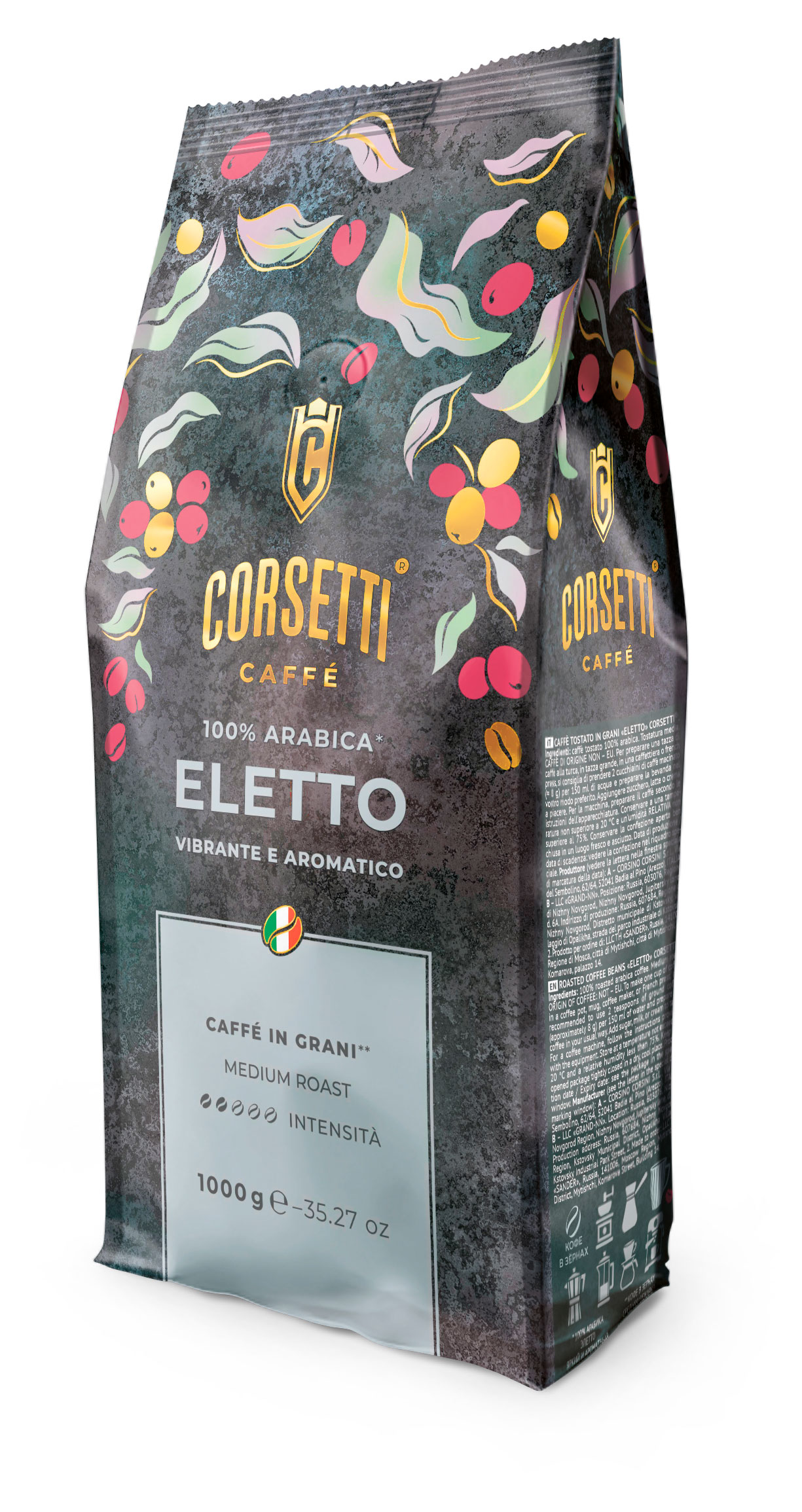 

Кофе зерновой CORSETTI Eletto 100% арабика, 1 кг
