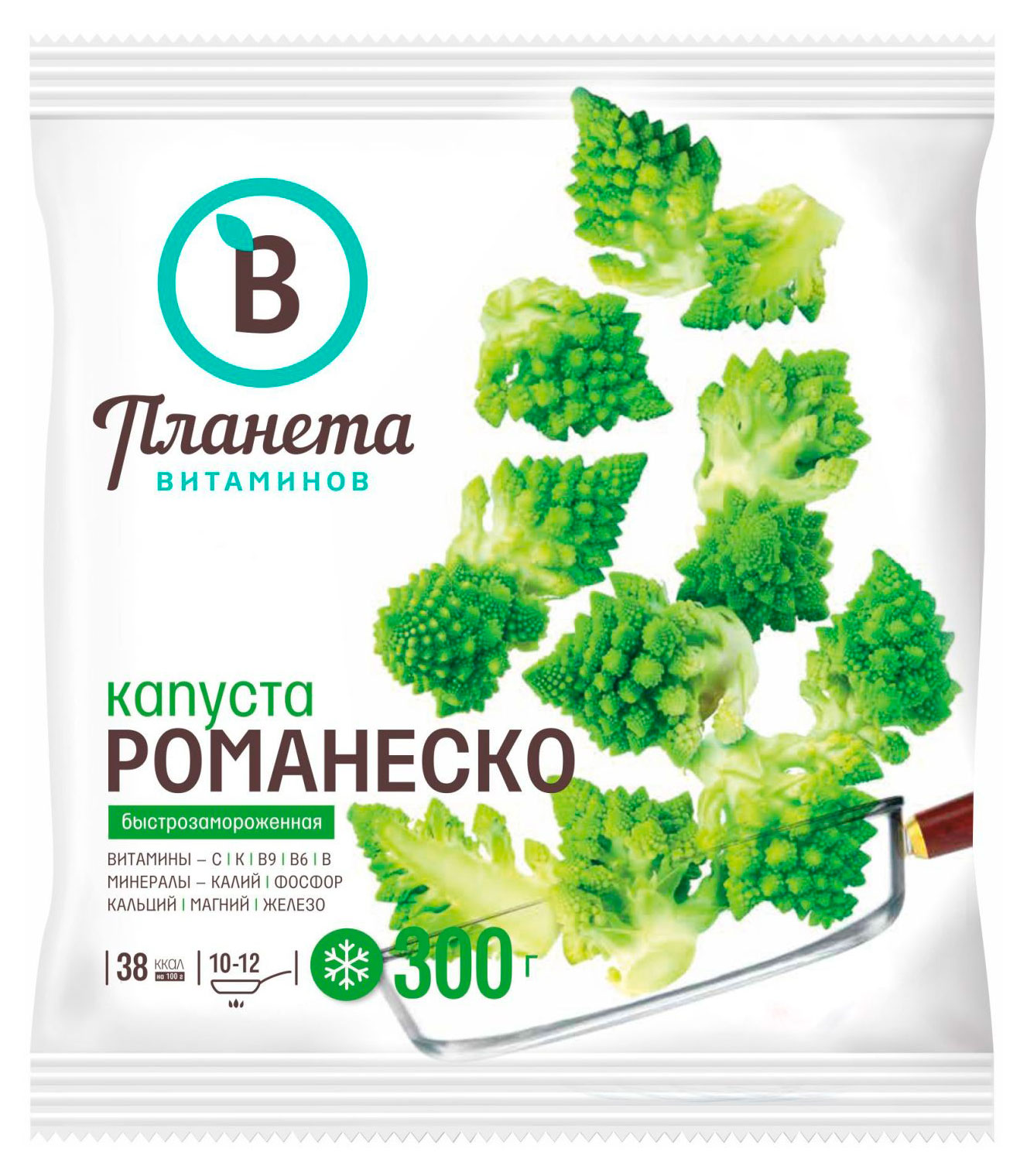 Изображение товара Капуста Романеско Планета Витаминов замороженная 300 г с витаминным составом